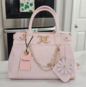 JUICY COUTURE Pretty Pop Satchel Bag with Crossbody Strap  Powder Blush NWT